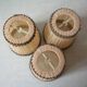 Set of 3 old pleated fabric lampshades clip-on model chandelier lamp lighting fixture n1