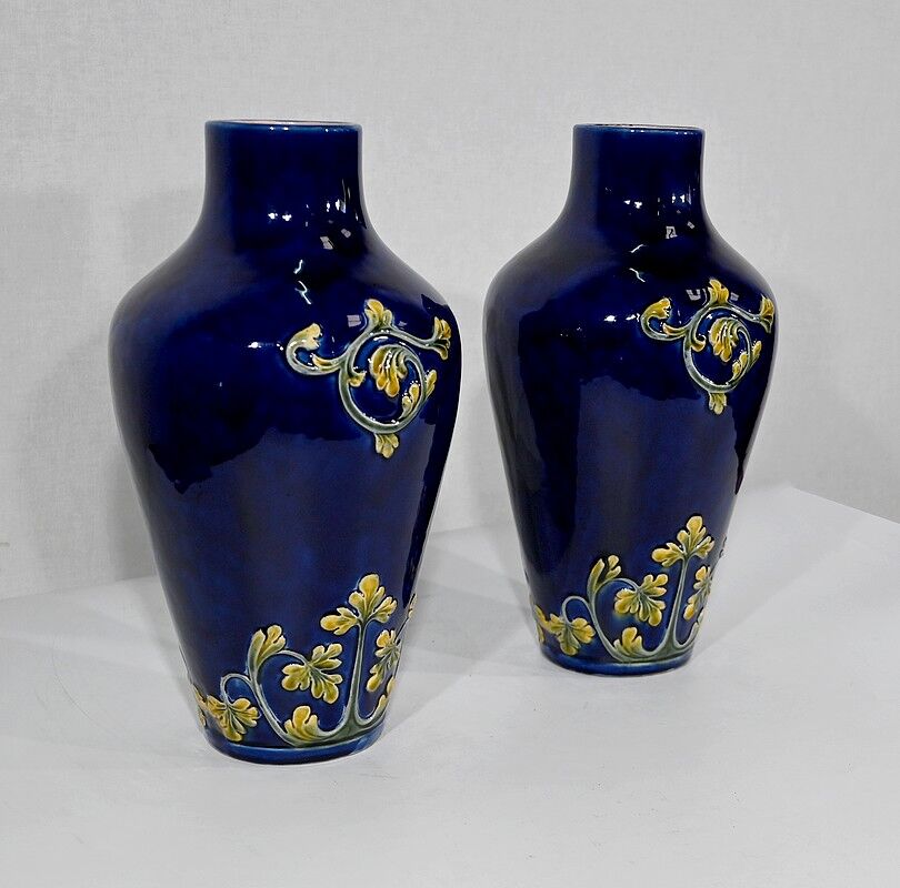 Pair of ceramic vases - art nouveau - 1900