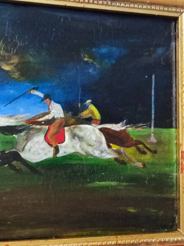 Tableau courses de chevaux XIX