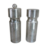 Ermetic salt and pepper shaker by Stéphane Prud'homme in silver metal