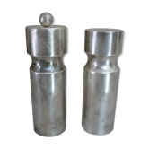 Ermetic salt and pepper shaker by Stéphane Prud'homme in silver metal