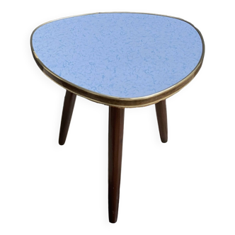 Blue formica triangle shape side table 1960s