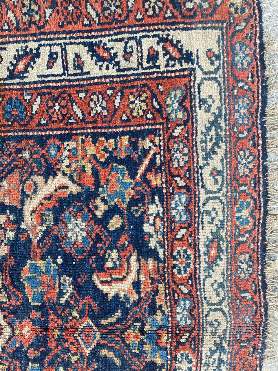 Handmade old Kurdish Persian carpet 135x276 cm