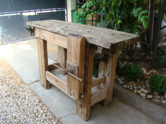 Carpenter old oak workbench