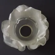 Vintage French Art Deco Frosted Satin Glass Rose Petal Flower Lamp Shade