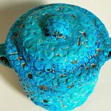 Covered ceramic pot fat-lava foam glaciers, enamels le cyclope, annecy