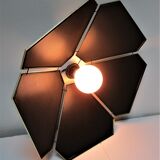 Black flower and gold hanging lamp, 80s