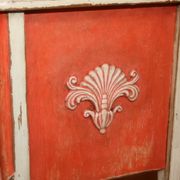Pair of bedsides revamped red and white antique skated shabby