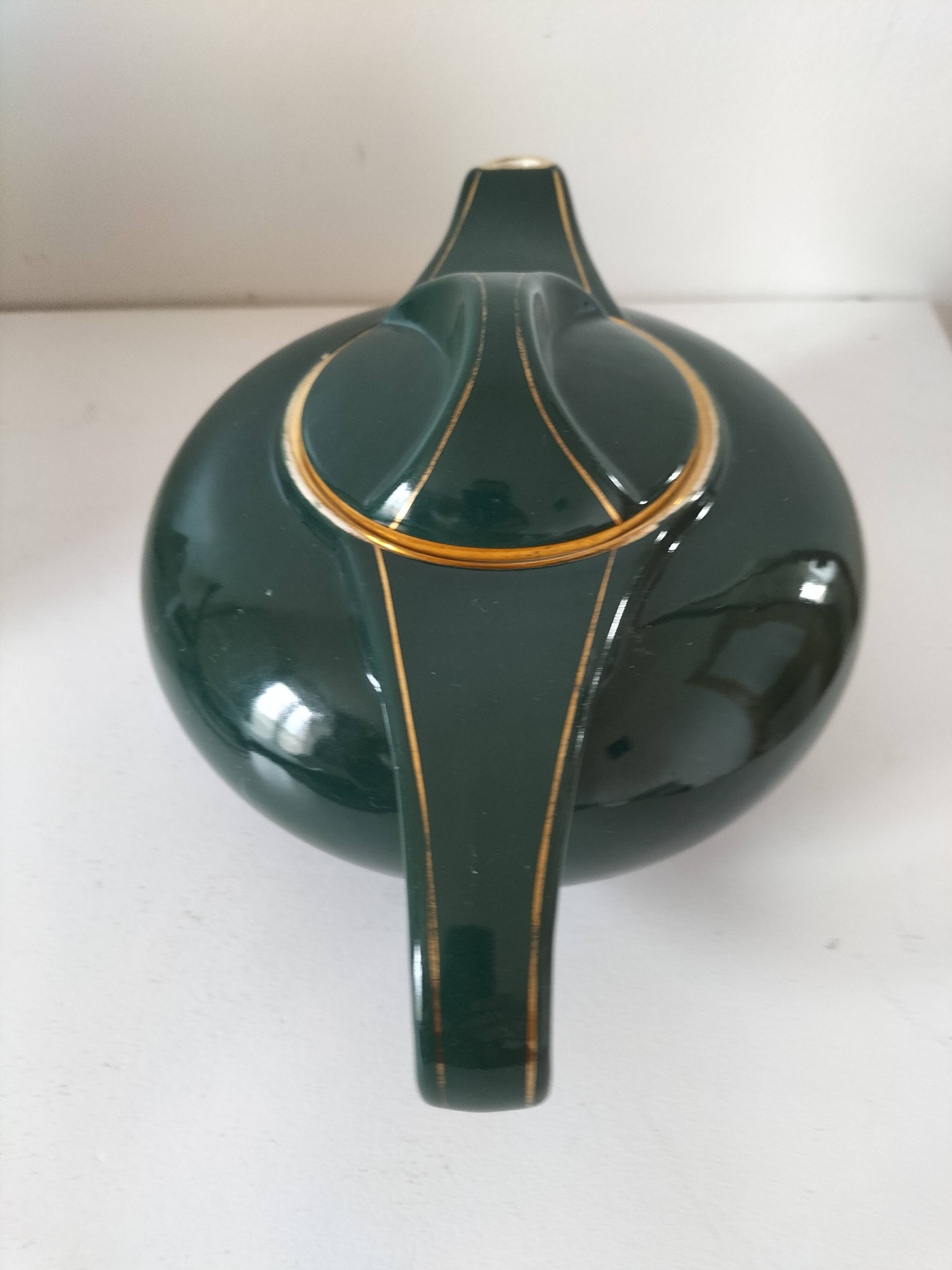 Salins art deco earthenware teapot