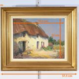 Oil on Wood "Maison en Brière", signed E.gautier – 1955