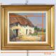 Oil on Wood "Maison en Brière", signed E.gautier – 1955