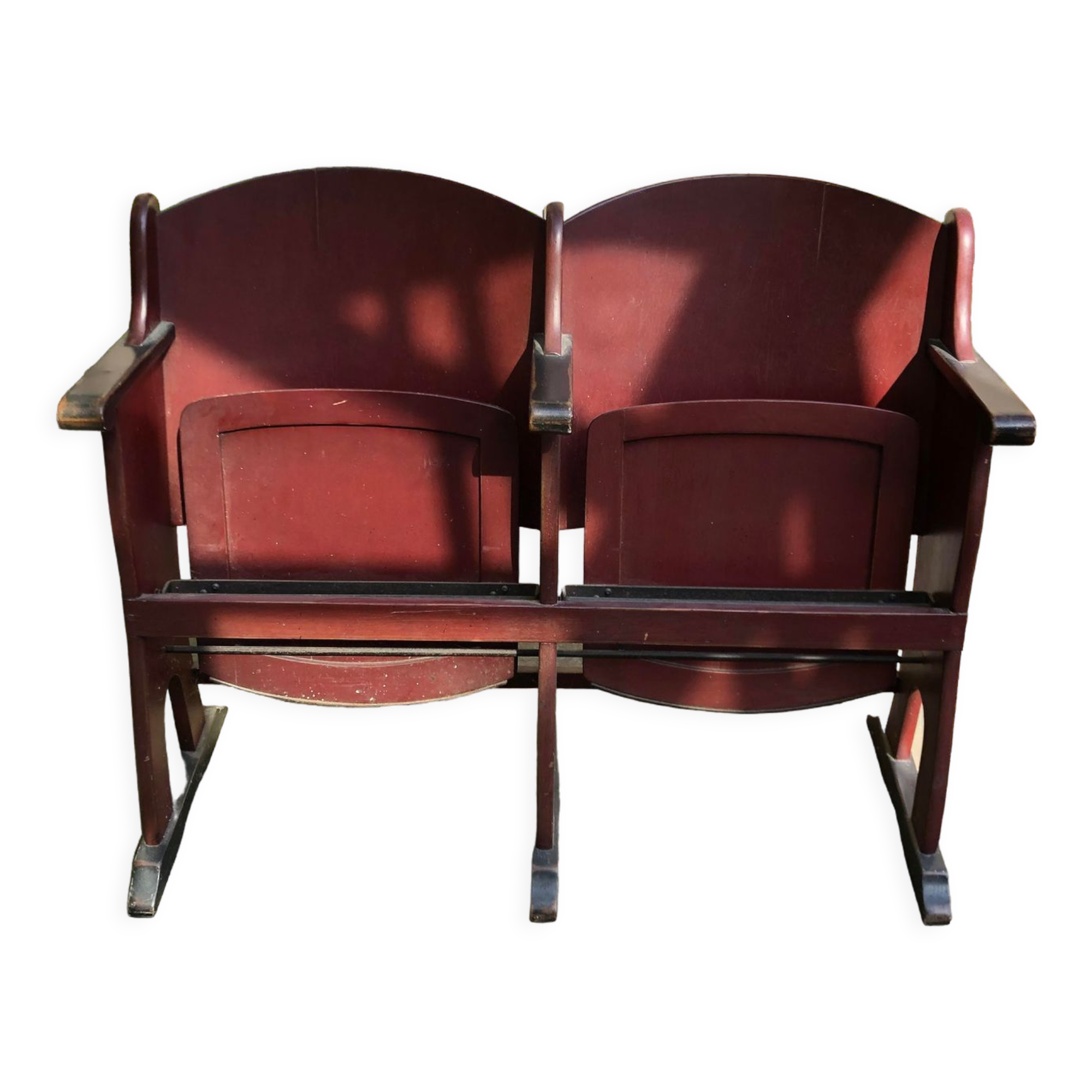 Folding seat two folding chairs from an old theatre
