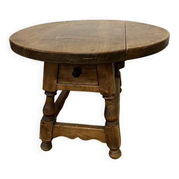 Round wooden coffee table