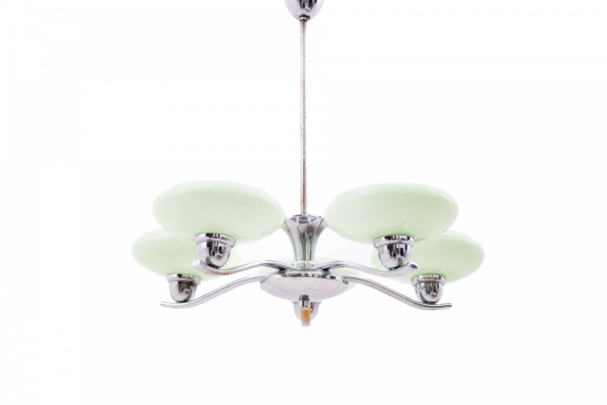 Art Deco chandelier from Poland, 1950s