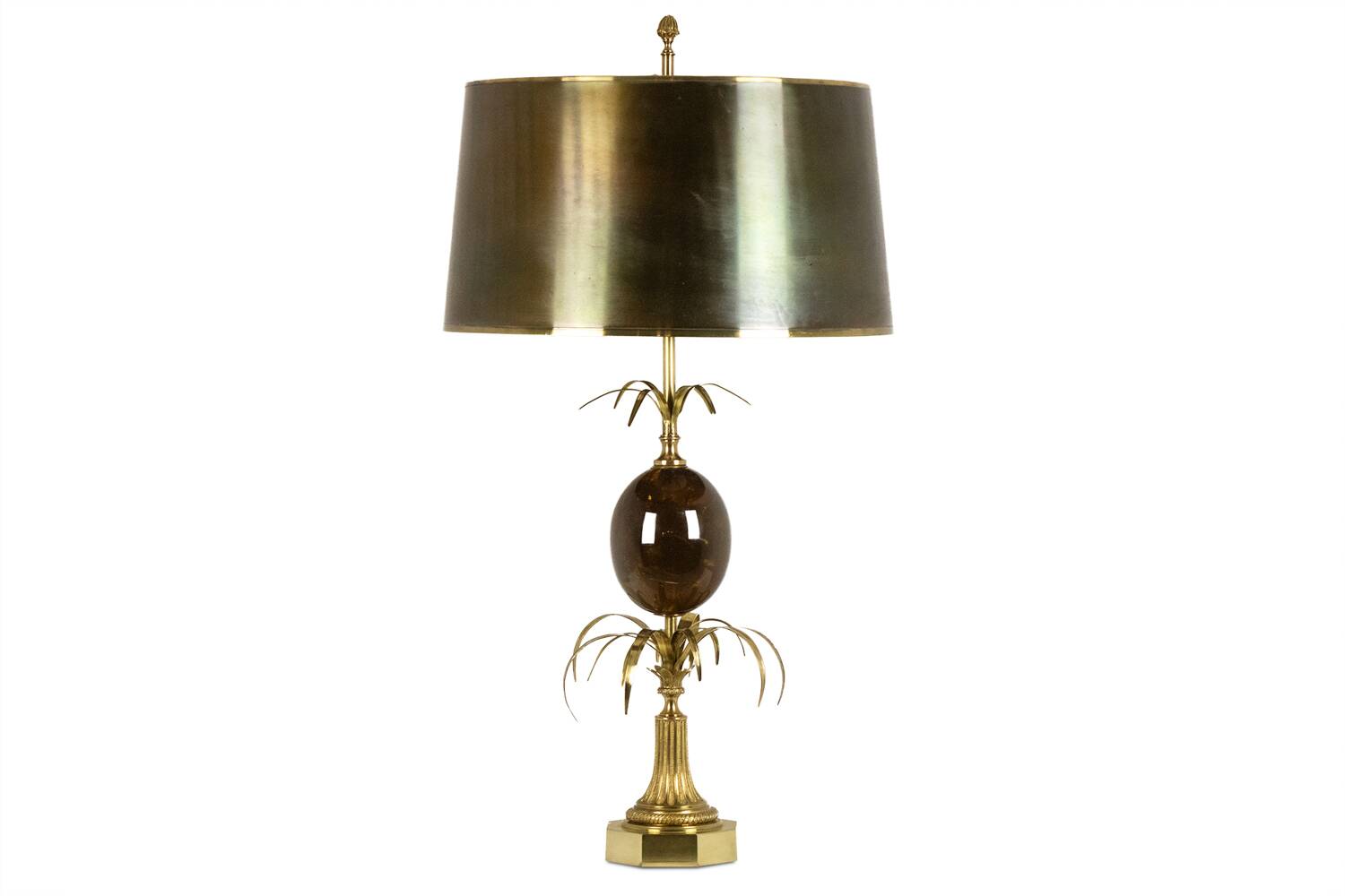 Bronze and resin egg lamp signed Maison Charles, 1970s.