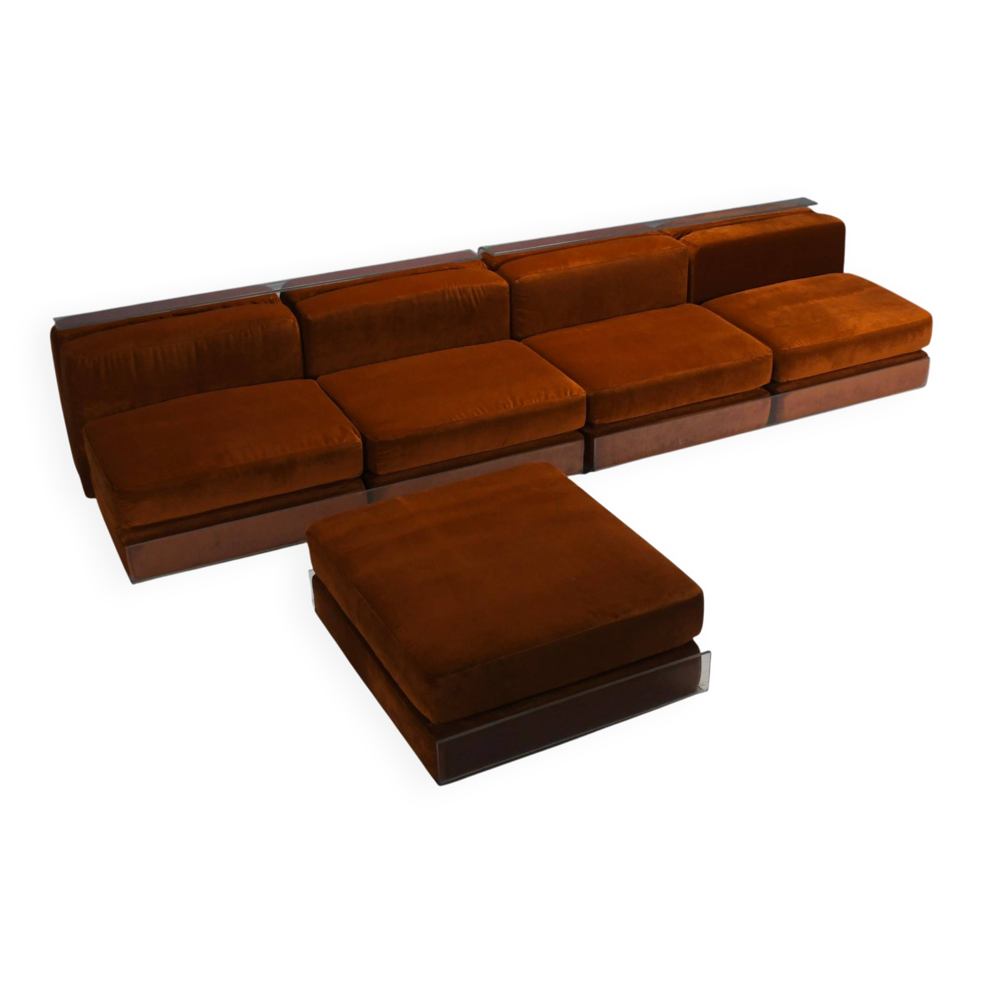 Rare modular Lucite canapé by Roberto Monsani for Acerbis, Italy 1975