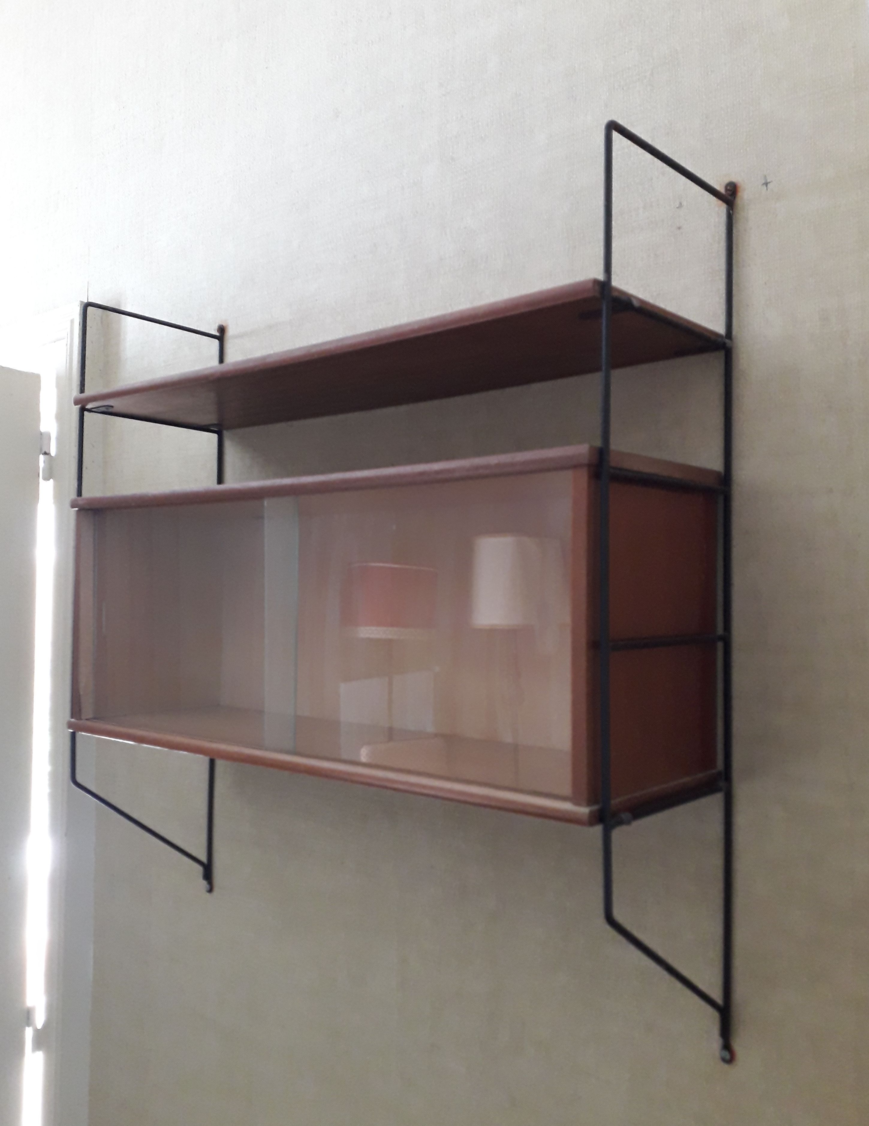 Wooden and metal shelf circa 1960