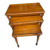 Set of 3 Nesting Tables in Solid Cherry Wood NF Furniture Loui
