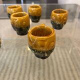 Set of 7 small glasses of Zoomorphic Vallauris Chicks