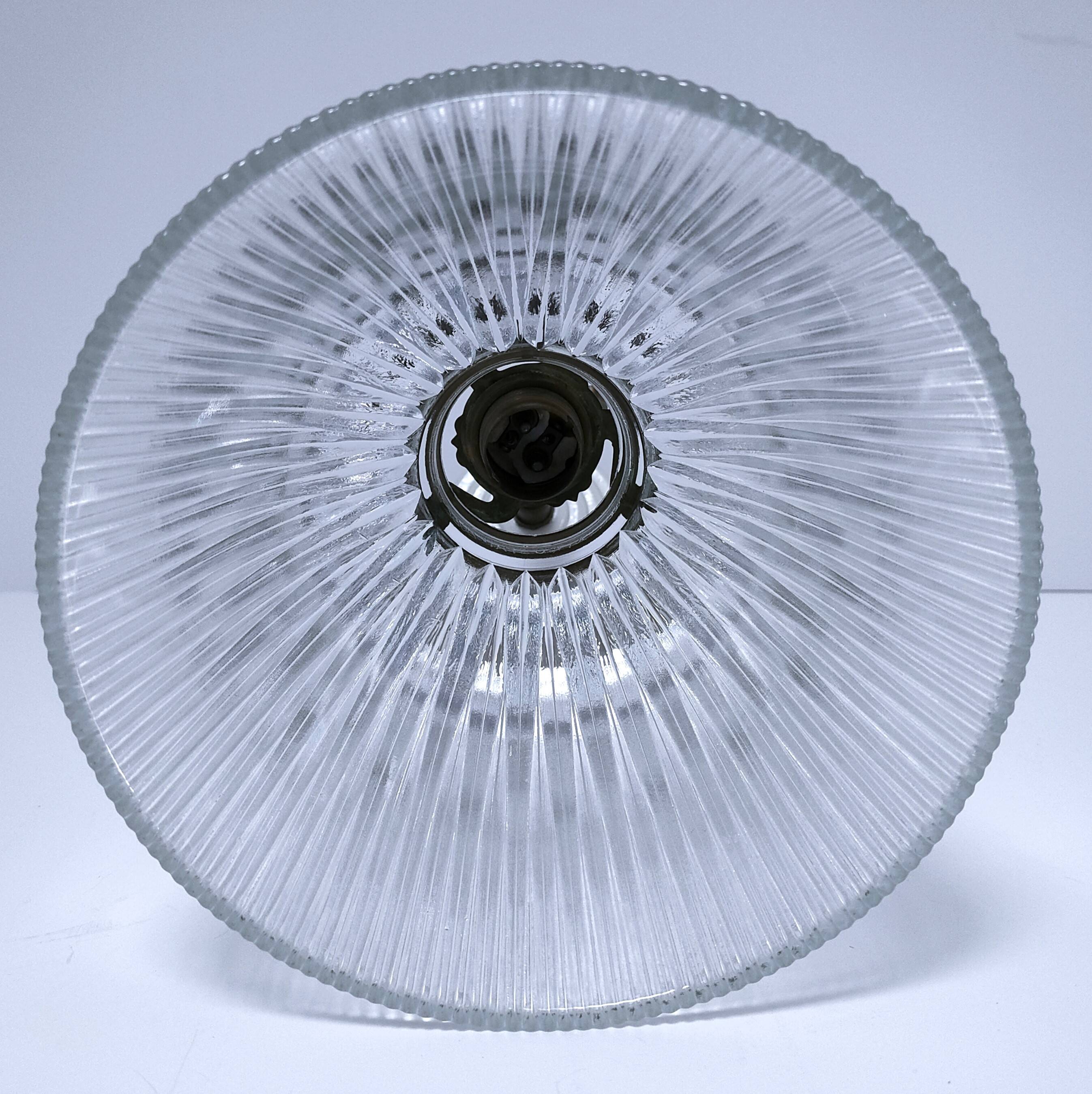 Articulated wall light glass Holophane brass porcelain
