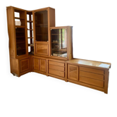 Corner buffet shelf in solid elm desmarchelier