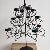 Black metal candlestick for 12 candles
