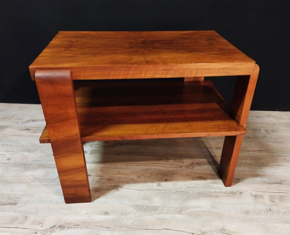 Art deco walnut coffee table