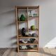 70's vintage bamboo rattan display bookshelf
