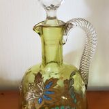 Antique enamelled glass liqueur service, early 20th century
