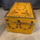 Chinese leather box with floral decor