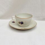 5 cups lot with French-made earthenware saucers size: height -5.5cm- D-8.5cm-