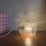Lampe suspension baladeuse tulipe ancienne verre transparent griffe en laiton LAMP-7387
