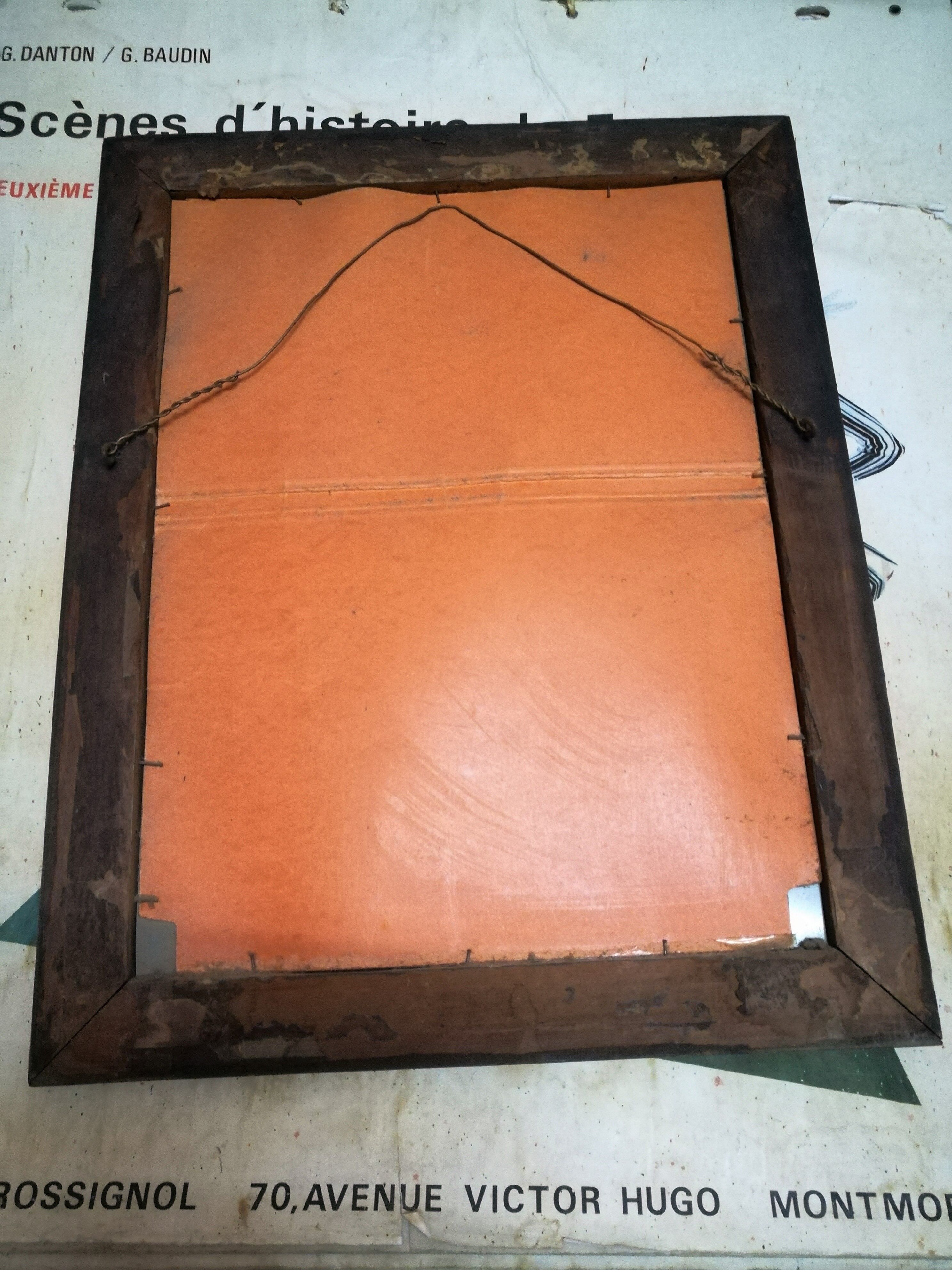 Pair of carved wooden mirrors 38x48cm