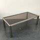 70s coffee table in chrome and smoked glass