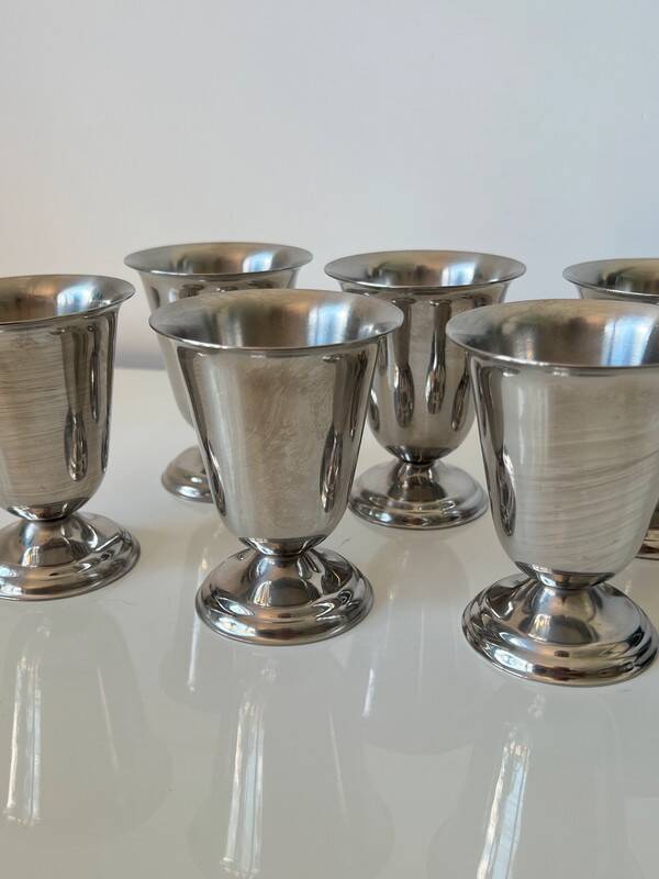 Set of 6 vintage Guy Degrenne stainless steel ice cream or sorbet cups