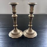 Pair of brass candlesticks