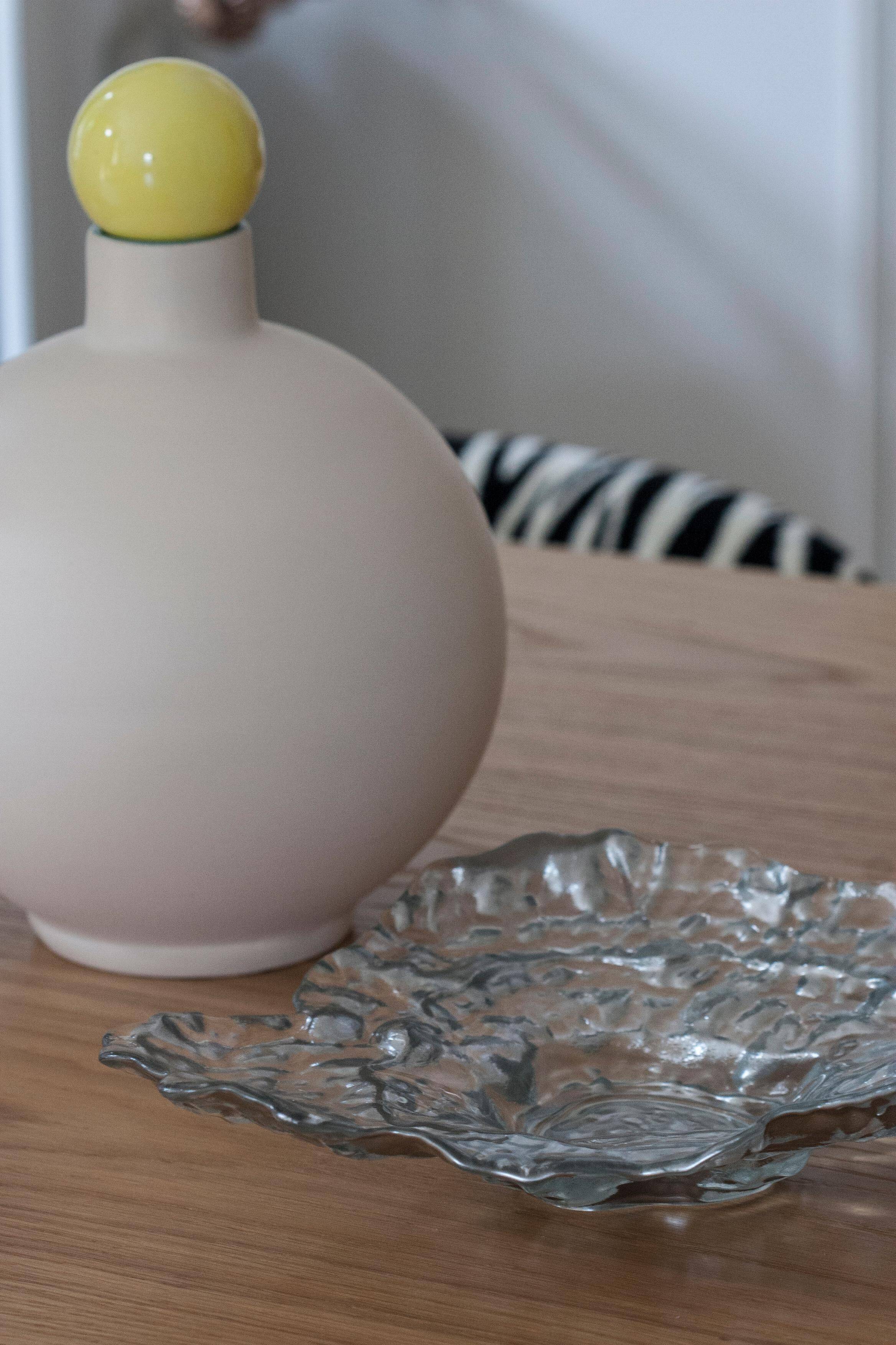 Silver crystal bowl mid-century, Italy, 1970s
