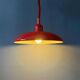 Vintage Space Age red metal pendant light