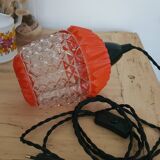 Baladeuse en verre ciselé orange