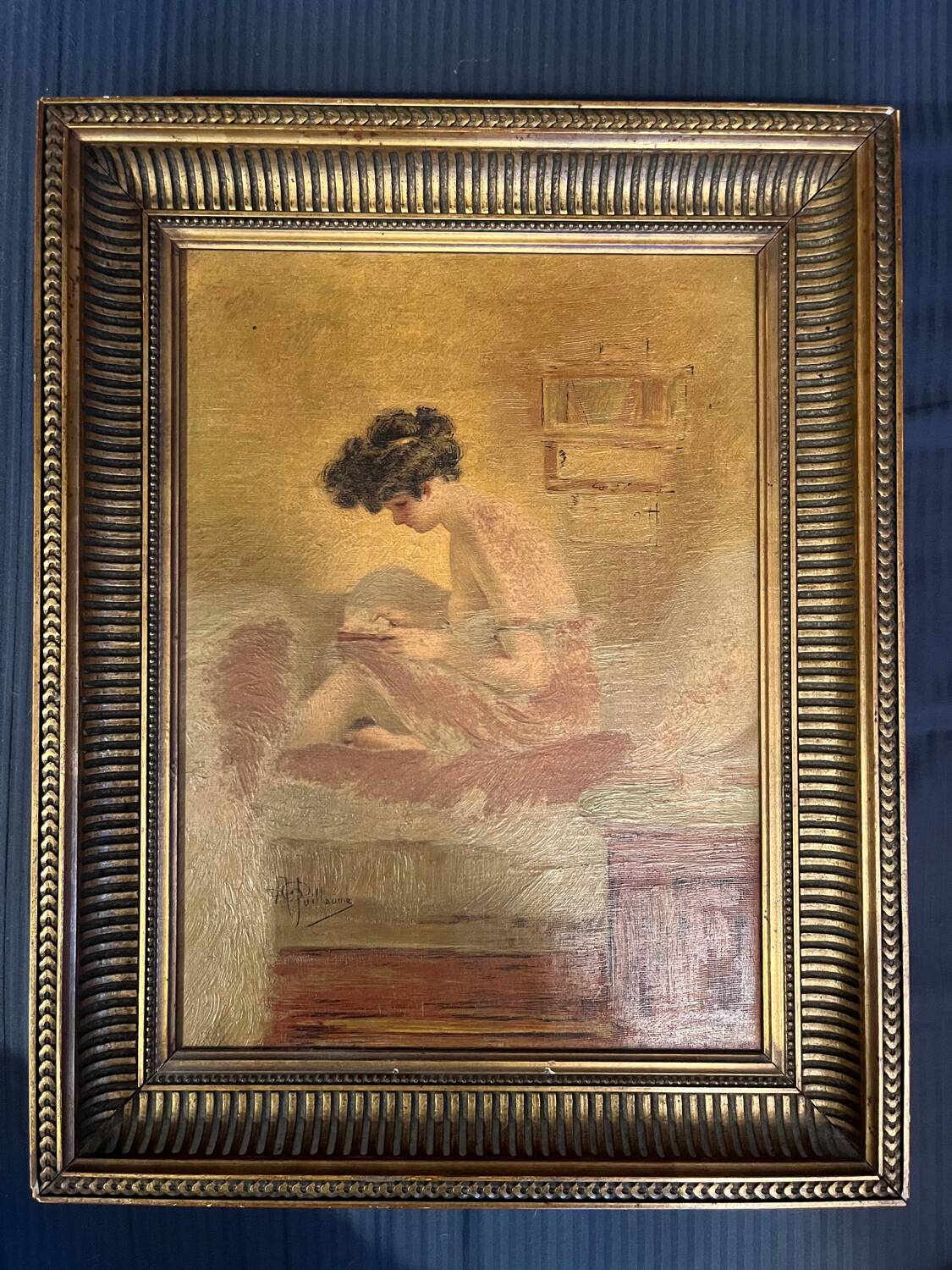 Oil on canvas Young girl reading