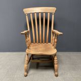 Light colored elm wood English Windsor armchair