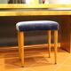 Panca vintage in wood and velluto blue Italia 1950s