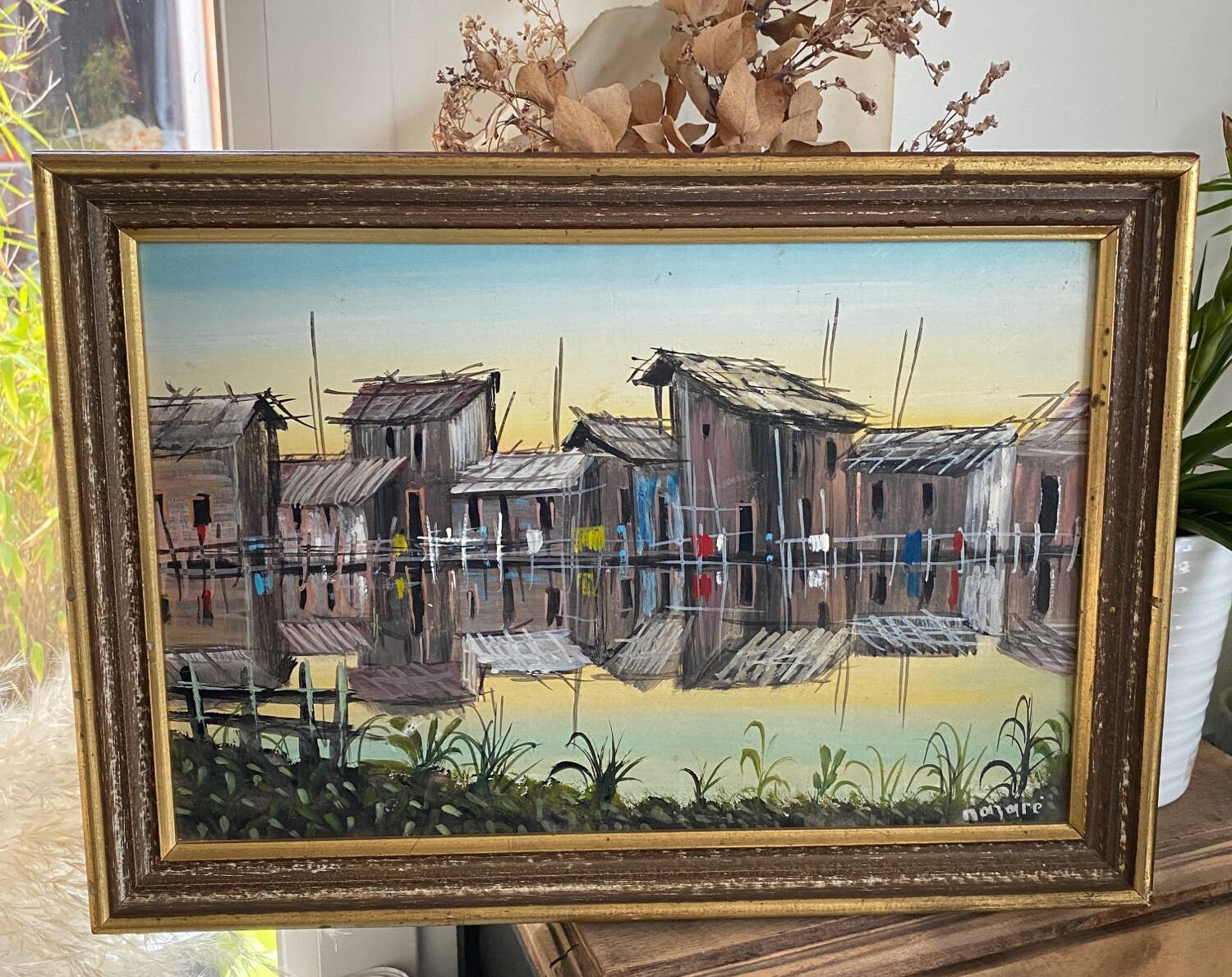 Painting of fishermen's huts