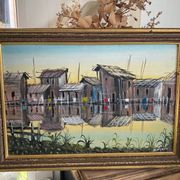 Painting of fishermen's huts