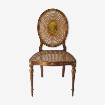 Chaise baroque rococo vers 1900 enluminures dorées