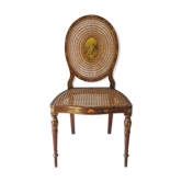 Chaise baroque rococo vers 1900 enluminures dorées