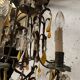 Louis XV style cage chandelier with pendants and drop of water XX century