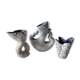 Trio of tense ceramic vases, 70s