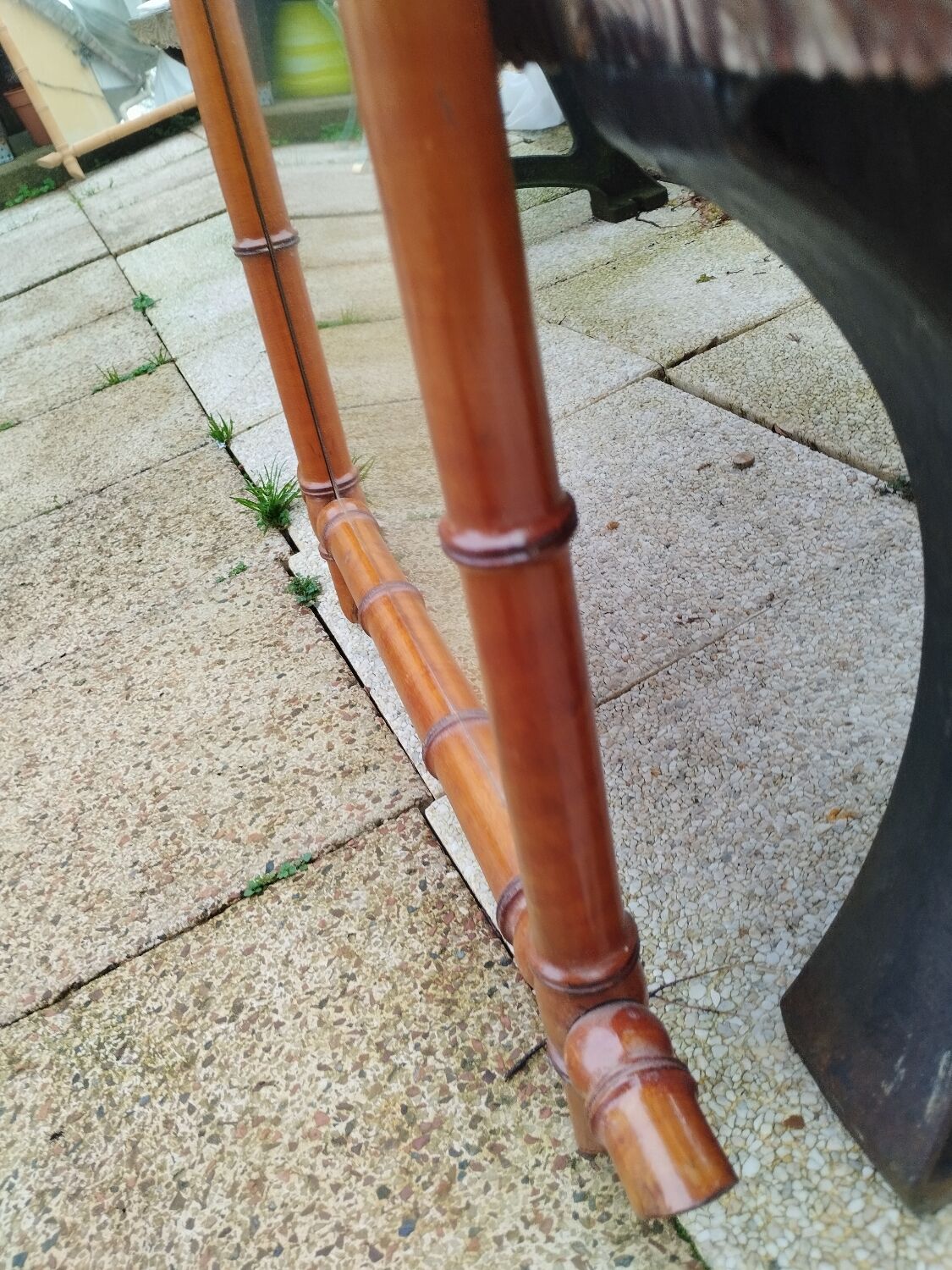 Vintage bamboo antique mirror