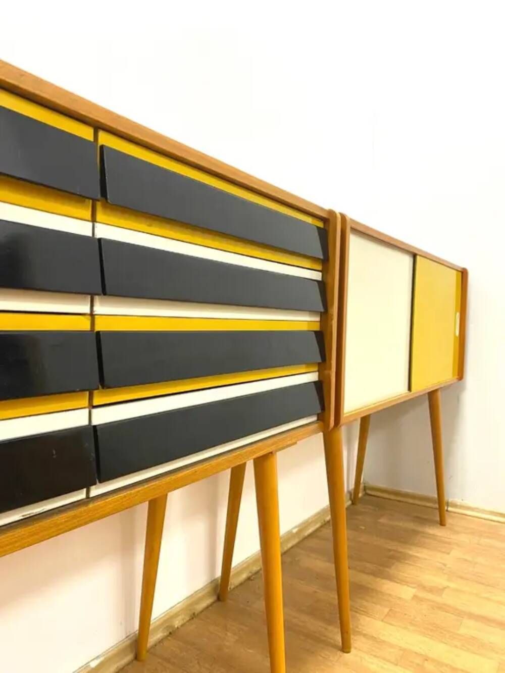 Retro chests of drawers, Jiří Jiroutek, 1960s, Czechoslovakia